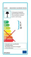 Avide ABLDLRGB-CALENDAR-4W-BL asztali lámpa LED Háztartás / Otthon / Kültér - Világítás / elektromosság - Asztali lámpa - 383278