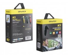 AWEI N3-02 Smart Bluetooth Headset - fekete Mobil / Kommunikáció / Smart - Mobiltelefon kiegészítő / tok - Headset - 348372