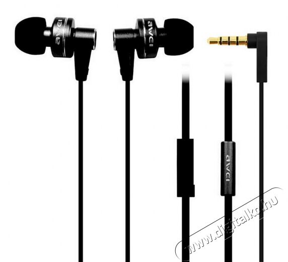 AWEI ES900i In-Ear mikrofonos fülhallgató - fekete Audio-Video / Hifi / Multimédia - Fül és Fejhallgatók - Fülhallgató mikrofonnal / headset - 323573