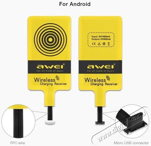 AWEI AWEI S7 Androidos telefonokhoz vezetéknélküli töltő adapter Mobil / Kommunikáció / Smart - Powerbank / Külső akkumulátor és töltő - 368639