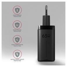 Axagon ACU-DPQ65 GaN USB-A + 2xUSB-C PD3.0/QC4+/PPS/Apple 65W hálózati töltő Mobil / Kommunikáció / Smart - Mobiltelefon kiegészítő / tok - Hálózati-, autós töltő - 391114