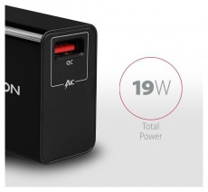 Axagon ACU-QC19 QC3.0 Fekete fali töltő Mobil / Kommunikáció / Smart - Mobiltelefon kiegészítő / tok - Hálózati-, autós töltő - 391116