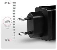 Axagon ACU-QC19 QC3.0 Fekete fali töltő Mobil / Kommunikáció / Smart - Mobiltelefon kiegészítő / tok - Hálózati-, autós töltő - 391116