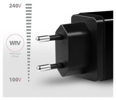 Axagon ACU-QS24 QC3.0 + 5V-1.2A fekete fali töltő Mobil / Kommunikáció / Smart - Mobiltelefon kiegészítő / tok - Hálózati-, autós töltő - 391113