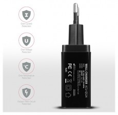 Axagon ACU-QS24 QC3.0 + 5V-1.2A fekete fali töltő Mobil / Kommunikáció / Smart - Mobiltelefon kiegészítő / tok - Hálózati-, autós töltő - 391113