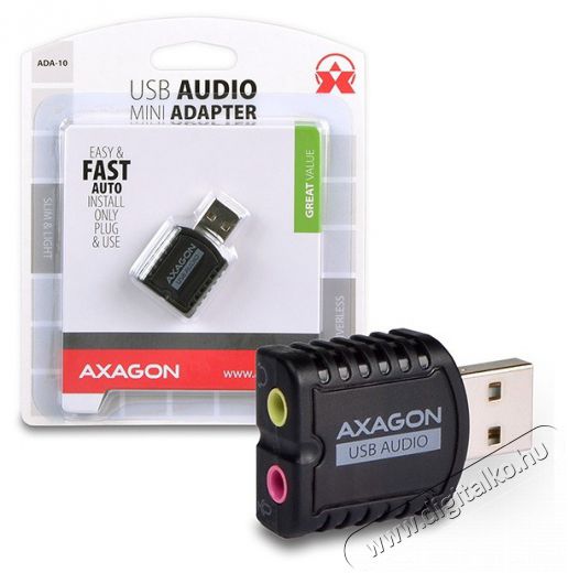 Axagon ADA-10 USB Stereo audio adapter Iroda és számítástechnika - Számítógép tartozék - Hangkártya - 391145