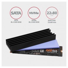 Axagon CLR-M2L10 alumínium passzív hűtő M.2 SSD-hez Iroda és számítástechnika - Egyéb számítástechnikai termék - 391469