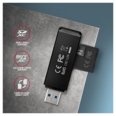Axagon CRE-S2N Superspeed USB 3.2 Gen 1 Type-A, slim SD/microSD kártyaolvasó Memória kártya / Pendrive - Kártya olvasó - 392425