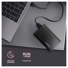 Axagon EE25-A6M USB 3.2 fekete csavar nélküli külső alumínium 2,5" HDD/SSD ház Egyéb - Nem forgalmazzuk ! - 391383