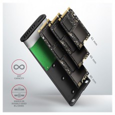 Axagon EEM2-SBC USB-C 3.2 Gen2 - M.2 SATA SSD ház Mobil / Kommunikáció / Smart - Powerbank / Külső akkumulátor és töltő - 391379
