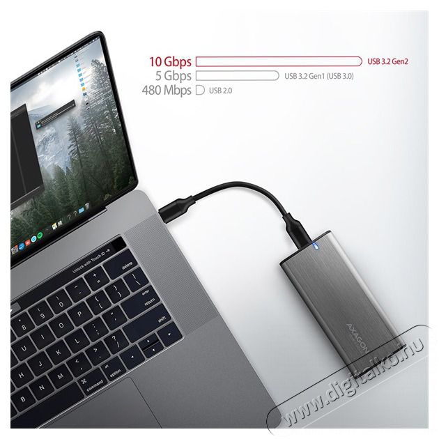 Axagon EEM2-SG2 USB-C 3.2 Gen2 - M.2 NVMe SSD h&aacute;z Iroda &eacute;s sz&aacute;m&iacute;t&aacute;stechnika - Adatt&aacute;rol&oacute; / merevlemez - Kieg&eacute;sz&iacute;tő - 391380
