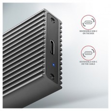Axagon EEM2-XR M.2 NVMe külső SSD ház szürke Iroda és számítástechnika - Notebook kiegészítő - SSD beépítő keret - 391378