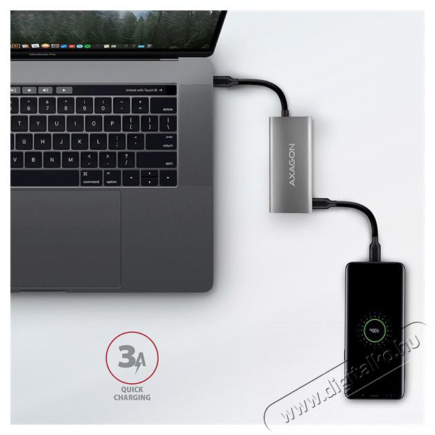Axagon HMC-4G2 4 portos USB3.2. Gen 2 ez&uuml;stfekete HUB Iroda &eacute;s sz&aacute;m&iacute;t&aacute;stechnika - Notebook kieg&eacute;sz&iacute;tő - USB hub / eloszt&oacute; - 391754