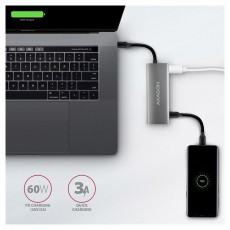 Axagon HMC-5G2 5 portos USB3.2. Gen 2 ezüstfekete HUB Iroda és számítástechnika - Notebook kiegészítő - USB hub / elosztó - 392364