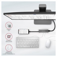 Axagon HMC-5G2 5 portos USB3.2. Gen 2 ezüstfekete HUB Iroda és számítástechnika - Notebook kiegészítő - USB hub / elosztó - 392364
