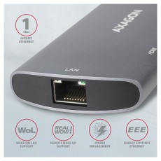 Axagon HMC-6M2 Superspeed USB-C Combo 6IN1 Hub - Ezüstfekete Iroda és számítástechnika - Notebook kiegészítő - USB hub / elosztó - 391757