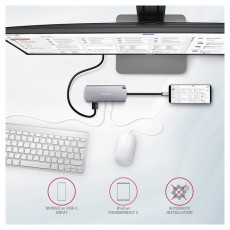 Axagon HMC-6M2 Superspeed USB-C Combo 6IN1 Hub - Ezüstfekete Iroda és számítástechnika - Notebook kiegészítő - USB hub / elosztó - 391757