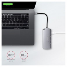 Axagon HMC-6M2 Superspeed USB-C Combo 6IN1 Hub - Ezüstfekete Iroda és számítástechnika - Notebook kiegészítő - USB hub / elosztó - 391757