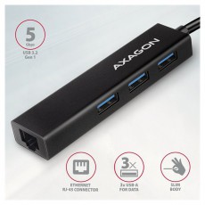 Axagon HMC-GL3A SuperSpeed USB3.2 Gen 1 C HUB + Gigabit LAN Iroda és számítástechnika - Notebook kiegészítő - USB hub / elosztó - 391751