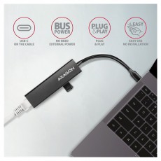 Axagon HMC-GL3A SuperSpeed USB3.2 Gen 1 C HUB + Gigabit LAN Iroda és számítástechnika - Notebook kiegészítő - USB hub / elosztó - 391751