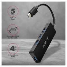 Axagon HUE-G1C 4 portos USB3.0 Hub Iroda és számítástechnika - Notebook kiegészítő - USB hub / elosztó - 391758