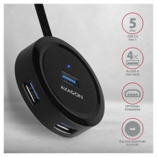 Axagon HUE-P1A 4 portos USB3.0 kör HUB Iroda és számítástechnika - Notebook kiegészítő - USB hub / elosztó - 392365