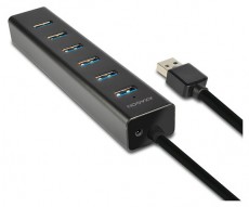 Axagon HUE-SA7BP 7 portos USB3.0 gyorstöltő fekete Hub Iroda és számítástechnika - Notebook kiegészítő - USB hub / elosztó - 391675