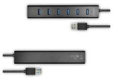 Axagon HUE-SA7BP 7 portos USB3.0 gyorstöltő fekete Hub Iroda és számítástechnika - Notebook kiegészítő - USB hub / elosztó - 391675