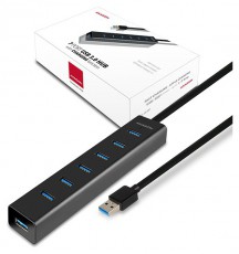 Axagon HUE-SA7BP 7 portos USB3.0 gyorstöltő fekete Hub Iroda és számítástechnika - Notebook kiegészítő - USB hub / elosztó - 391675