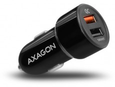 Axagon PWC-QC5 QC3.0 + 2.4A autós töltő - fekete  Autóhifi / Autó felszerelés - Autós töltő / szivargyújtó adapter - 391518