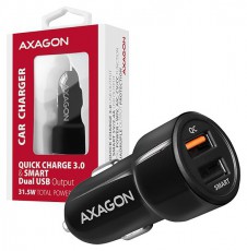 Axagon PWC-QC5 QC3.0 + 2.4A autós töltő - fekete  Autóhifi / Autó felszerelés - Autós töltő / szivargyújtó adapter - 391518