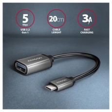 Axagon RUCM-AFAC USB-C - USB A adapter Tv kiegészítők - Kábel / csatlakozó - Csatlakozó / elosztó / átalakító - 392501