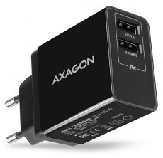 Axagon ACU-DS16 2.2A + 1A Fekete fali töltő Akkuk és töltők - Li-ion akkumulátor és töltő (gyári) - Töltő / hálózati adapter - 394106