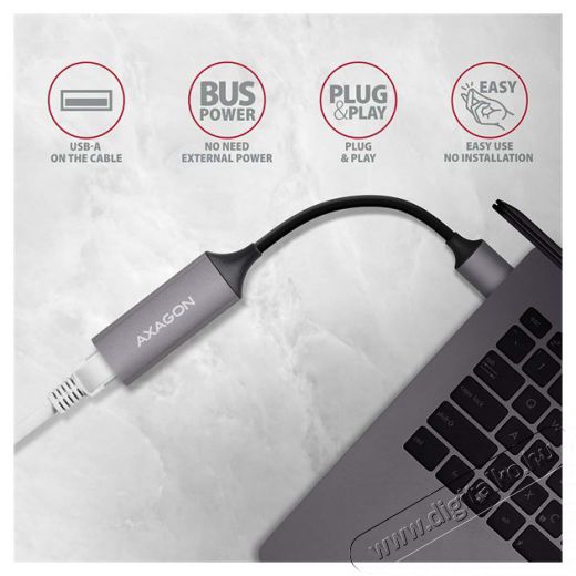 Axagon ADE-TR Type-A USB 3.2 - Gigabit Ethernet Adapter Iroda és számítástechnika - Hálózat - Hálózati kiegészítő - 395308