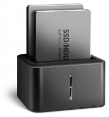 Axagon ADSA-D25 USB 3.2 Gen1 SATA Fekete dual dokkoló állomás Iroda és számítástechnika - Adattároló / merevlemez - Kiegészítő - 395305