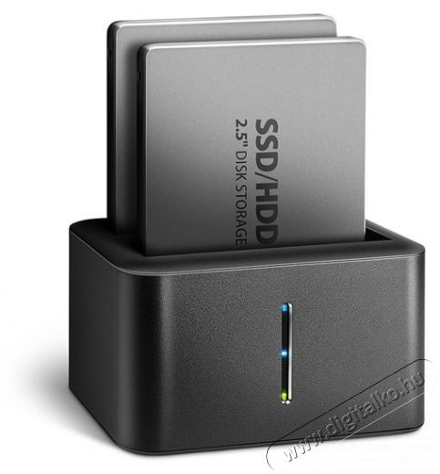 Axagon ADSA-D25 USB 3.2 Gen1 SATA Fekete dual dokkoló állomás Iroda és számítástechnika - Adattároló / merevlemez - Kiegészítő - 395305