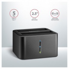 Axagon ADSA-D25 USB 3.2 Gen1 SATA Fekete dual dokkoló állomás Iroda és számítástechnika - Adattároló / merevlemez - Kiegészítő - 395305