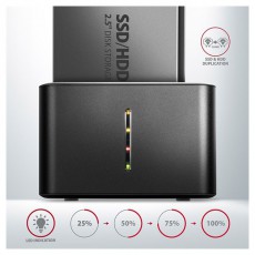 Axagon ADSA-D25 USB 3.2 Gen1 SATA Fekete dual dokkoló állomás Iroda és számítástechnika - Adattároló / merevlemez - Kiegészítő - 395305