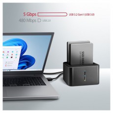 Axagon ADSA-D25 USB 3.2 Gen1 SATA Fekete dual dokkoló állomás Iroda és számítástechnika - Adattároló / merevlemez - Kiegészítő - 395305