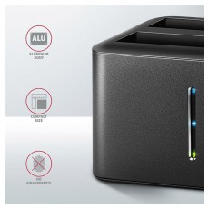 Axagon ADSA-D25 USB 3.2 Gen1 SATA Fekete dual dokkoló állomás Iroda és számítástechnika - Adattároló / merevlemez - Kiegészítő - 395305
