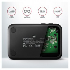 Axagon ADSA-D25 USB 3.2 Gen1 SATA Fekete dual dokkoló állomás Iroda és számítástechnika - Adattároló / merevlemez - Kiegészítő - 395305