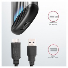 Axagon Axagon EEM2-SA USB microB 3.2 Gen1 - M.2 SATA SSD ház Iroda és számítástechnika - Adattároló / merevlemez - Kiegészítő - 395351