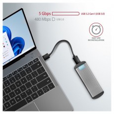 Axagon Axagon EEM2-SA USB microB 3.2 Gen1 - M.2 SATA SSD ház Iroda és számítástechnika - Adattároló / merevlemez - Kiegészítő - 395351
