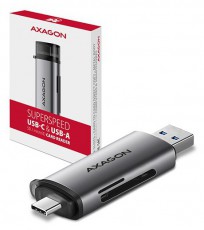 Axagon CRE-SAC USB 3.2 Type-A és Type-C SD/microSD kártyaolvasó Memória kártya / Pendrive - Kártya olvasó - 395348