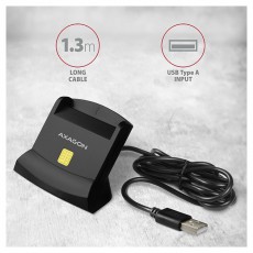 Axagon CRE-SM2 USB 2.0 Smart / ID / SD / MicroSD / SIM Kártyaolvasó Memória kártya / Pendrive - Kártya olvasó - 395350