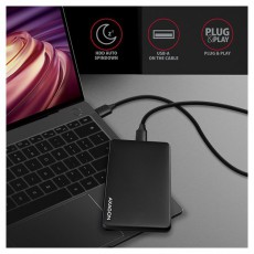 Axagon EE25-SL USB 3.2 Fekete csavar nélküli külső HDD/SSD ház Egyéb - Nem forgalmazzuk ! - 395353