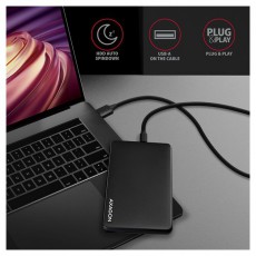 Axagon EE25-SLC USB 3.2 Fekete csavar nélküli külső HDD/SSD ház Egyéb - Nem forgalmazzuk ! - 395354