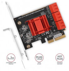 Axagon PCES-SA6 6 db Belső SATAIII portos 2 sávos PCI-Express kártya Iroda és számítástechnika - Egyéb számítástechnikai termék - 395413