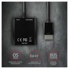 Axagon RVH-VGAN HDMI - VGA + Audio out adapter Tv kiegészítők - Kábel / csatlakozó - Csatlakozó / elosztó / átalakító - 395421