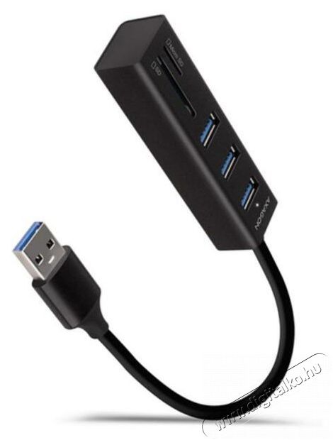 Axagon HMA-CR3A 3 portos USB3.2. Gen 2 fekete HUB k&aacute;rtyaolvas&oacute;val Iroda &eacute;s sz&aacute;m&iacute;t&aacute;stechnika - Notebook kieg&eacute;sz&iacute;tő - USB hub / eloszt&oacute; - 391755